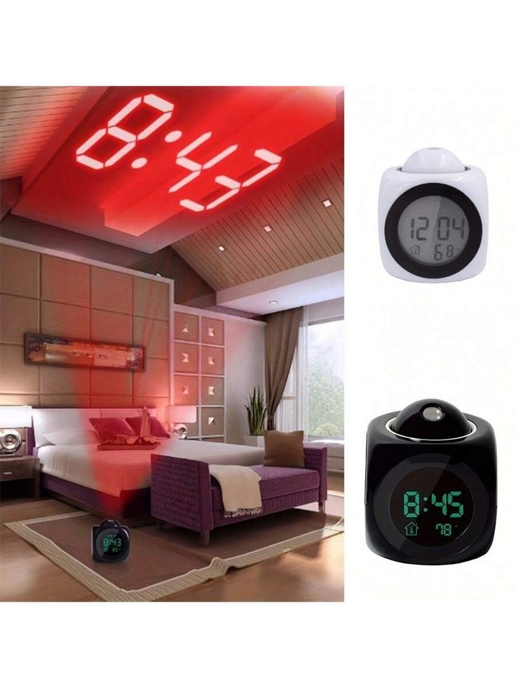 Digital LCD Alarm Clock with Time Projection