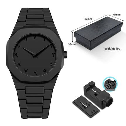 Luxury Arabic Dial Stainless Steel Watch for Men