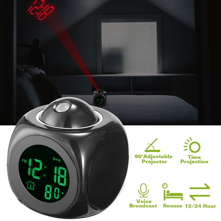 Digital LCD Alarm Clock with Time Projection