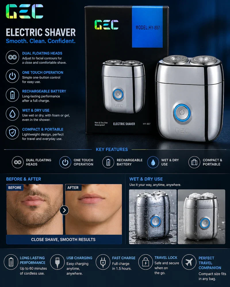 Mini Men Electric Shaver for Beard & Mustache