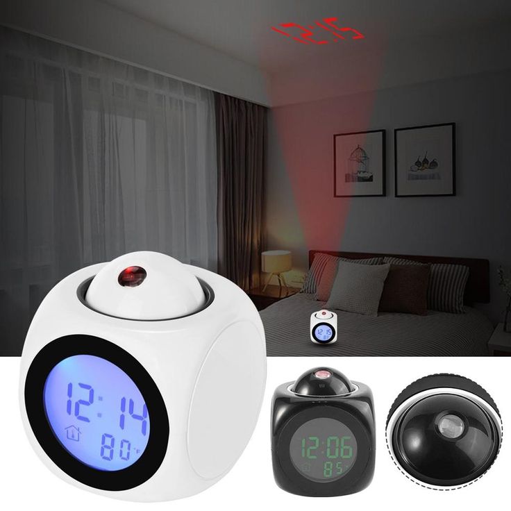 Digital LCD Alarm Clock with Time Projection