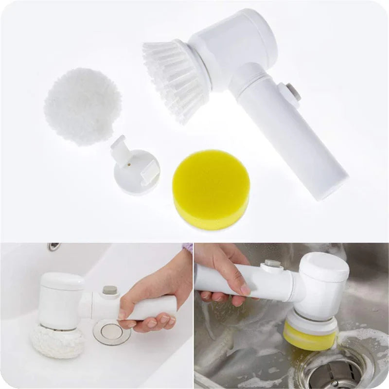 Cleaning Magic Electric Brush (5-in-1) – Multi-Purpose Power Scrubber ✨