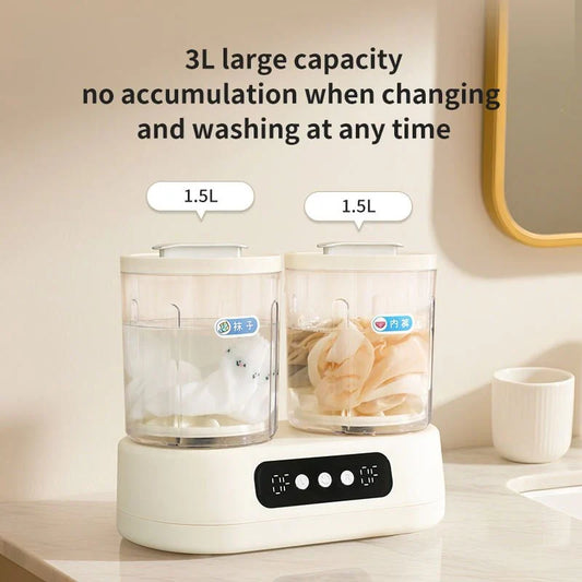 Double Bucket Mini Washing Machine – Compact Twin Tub Washer ✨