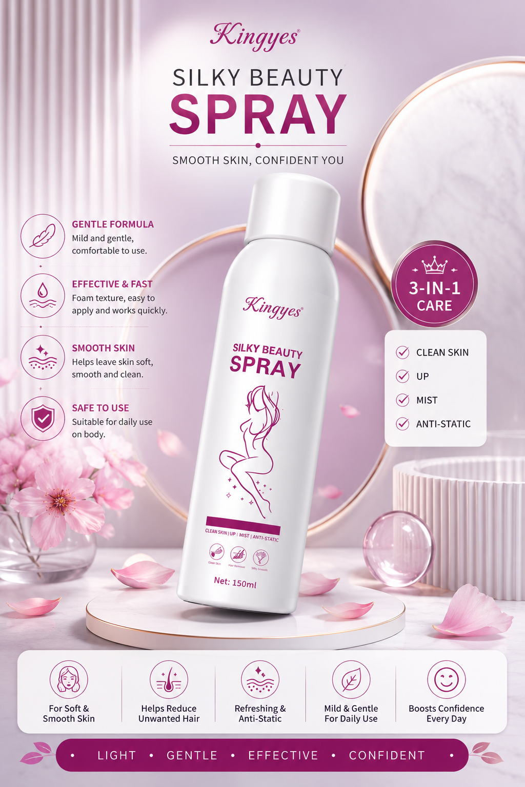 Silky Beauty Hair Spray – Smooth, Shine & Frizz Control | سيلكي بيوتي سبراي للشعر