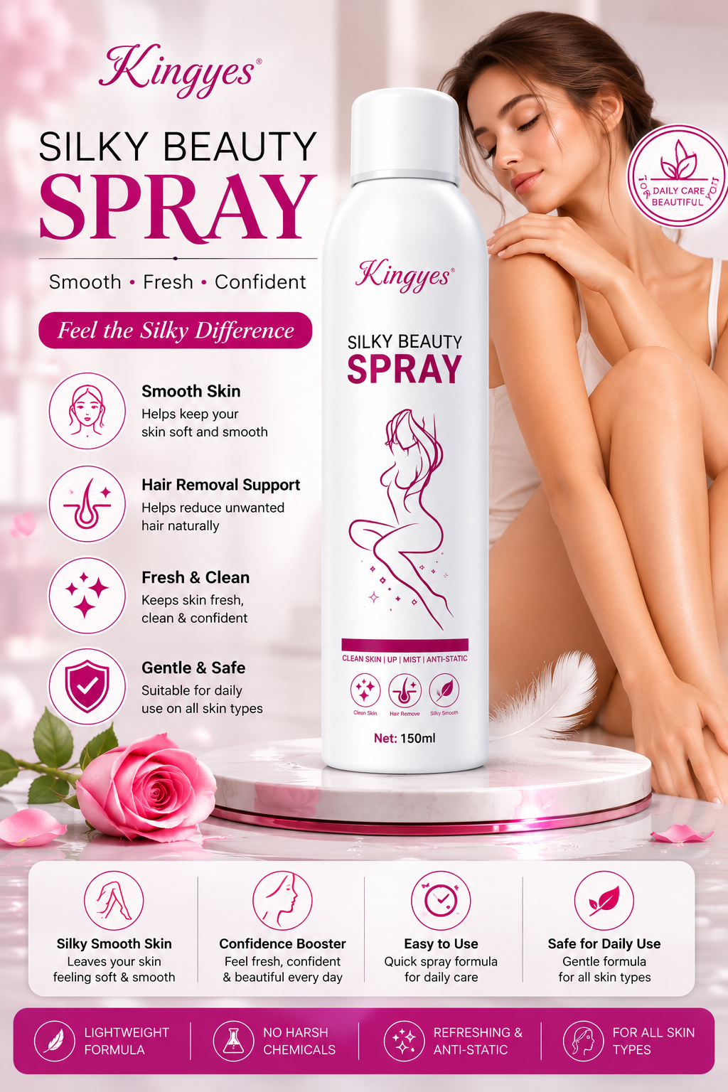 Silky Beauty Hair Spray – Smooth, Shine & Frizz Control | سيلكي بيوتي سبراي للشعر