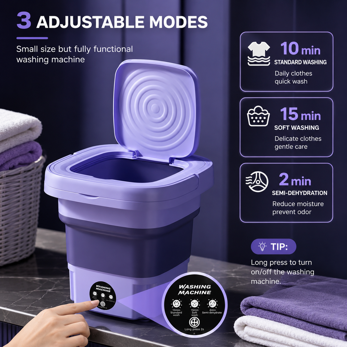 Foldable Mini Laundry Machine | غسالة صغيرة قابلة للطي