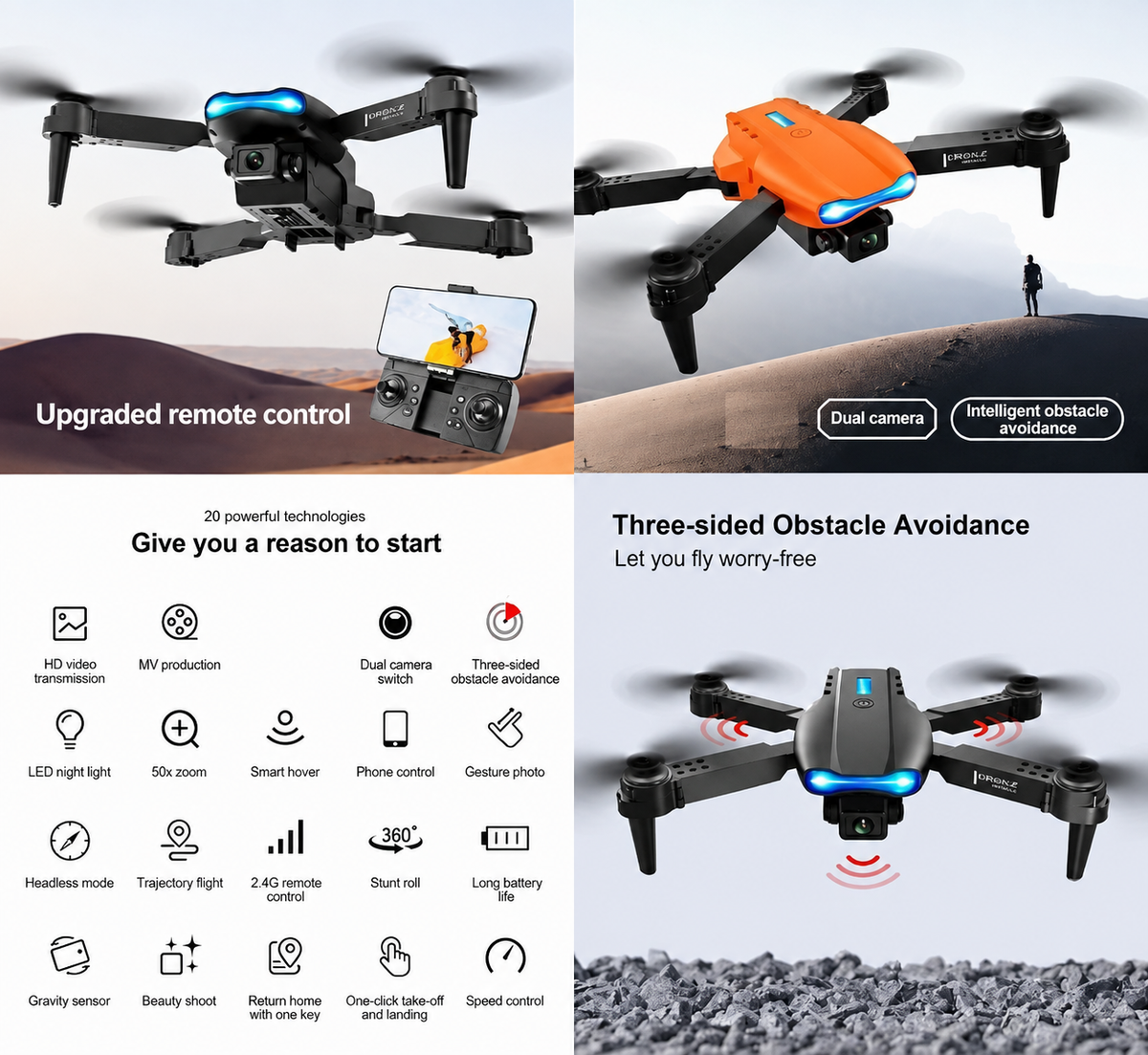 E99 Mini Drone Camera – Foldable RC Quadcopter with HD Camera | كاميرا درون E99 المصغرة القابلة للطي