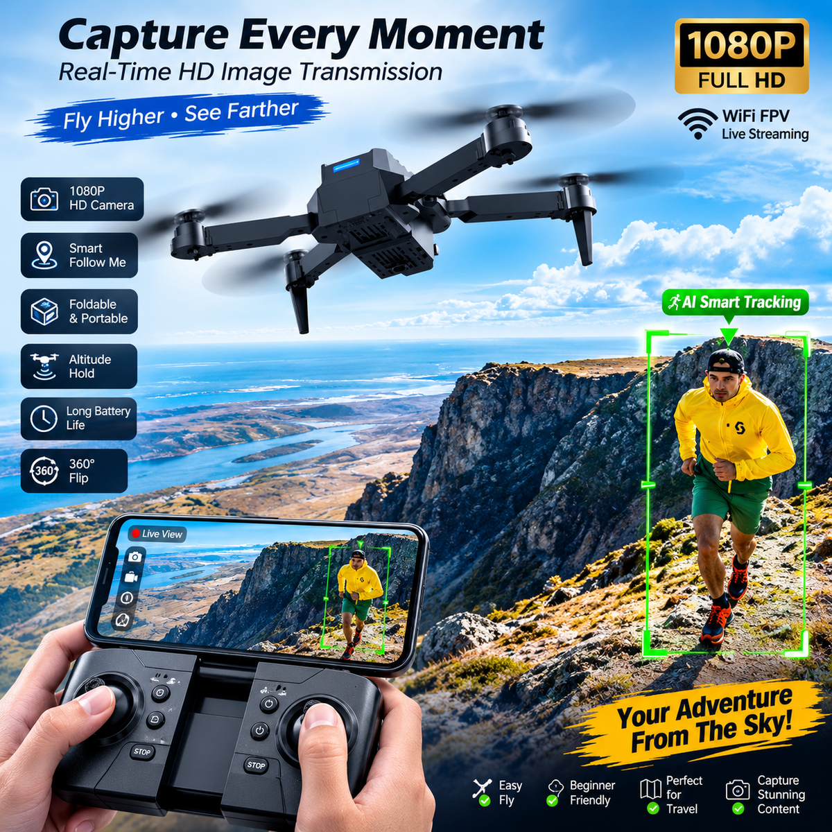 E99 Mini Drone Camera – Foldable RC Quadcopter with HD Camera | كاميرا درون E99 المصغرة القابلة للطي
