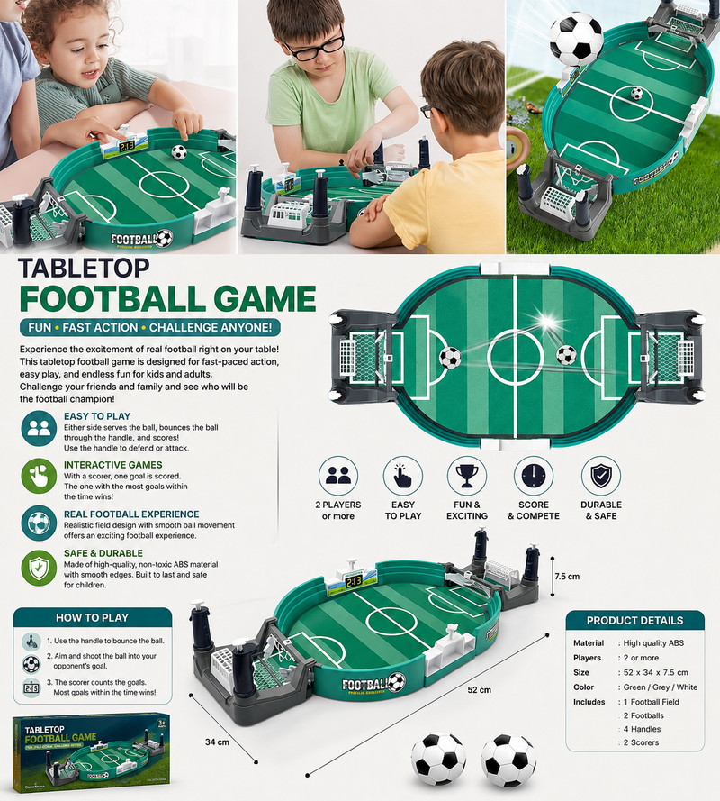 Mini Football Table Game – Foosball Tabletop Set | طاولة كرة قدم مصغرة