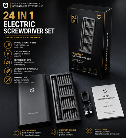 24 in 1 Electric Screwdriver Set | طقم مفك كهربائي 24 في 1