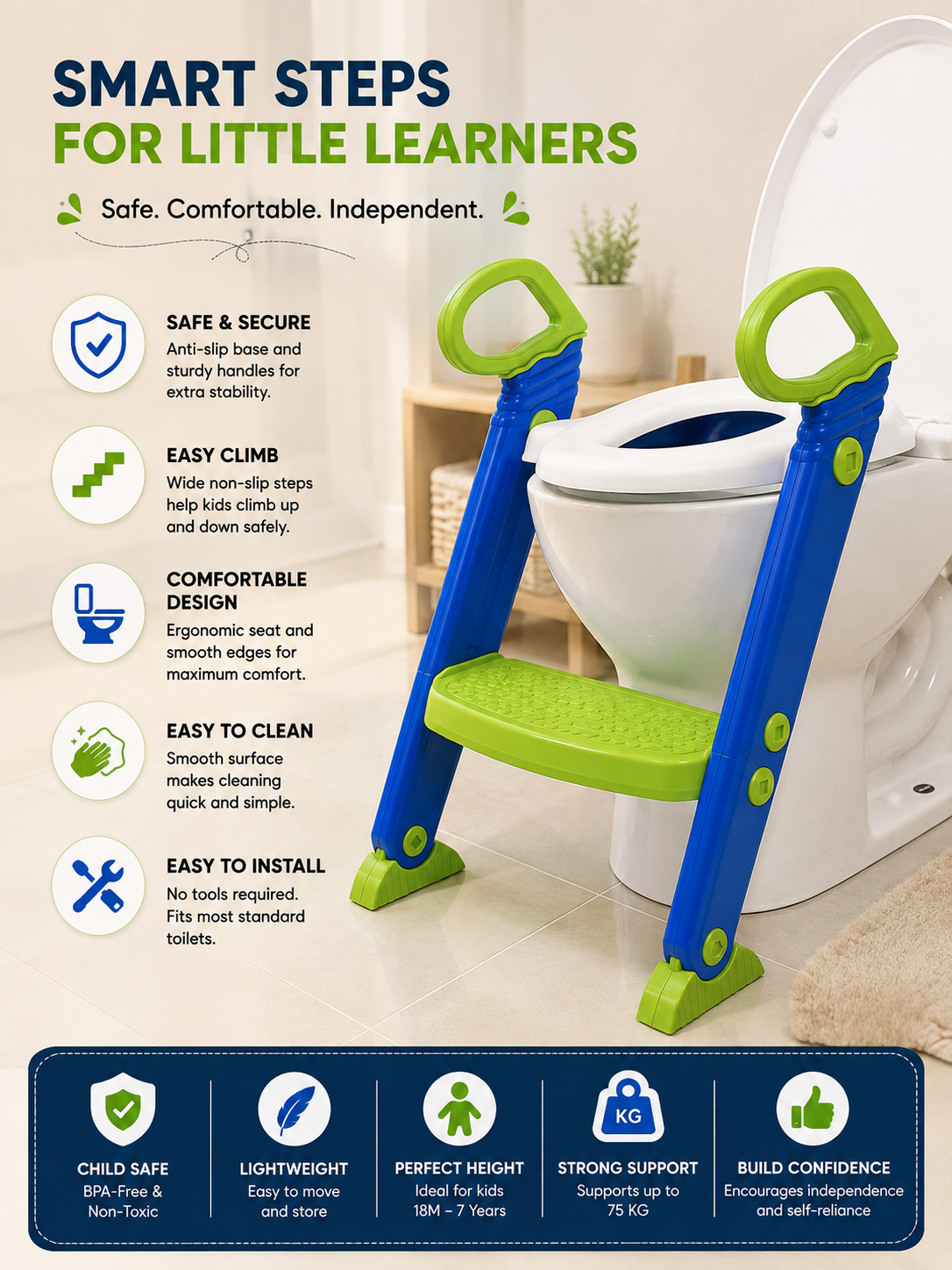 Children Toilet Ladder – Kids Potty Training Step Stool | سلم مرحاض للأطفال
