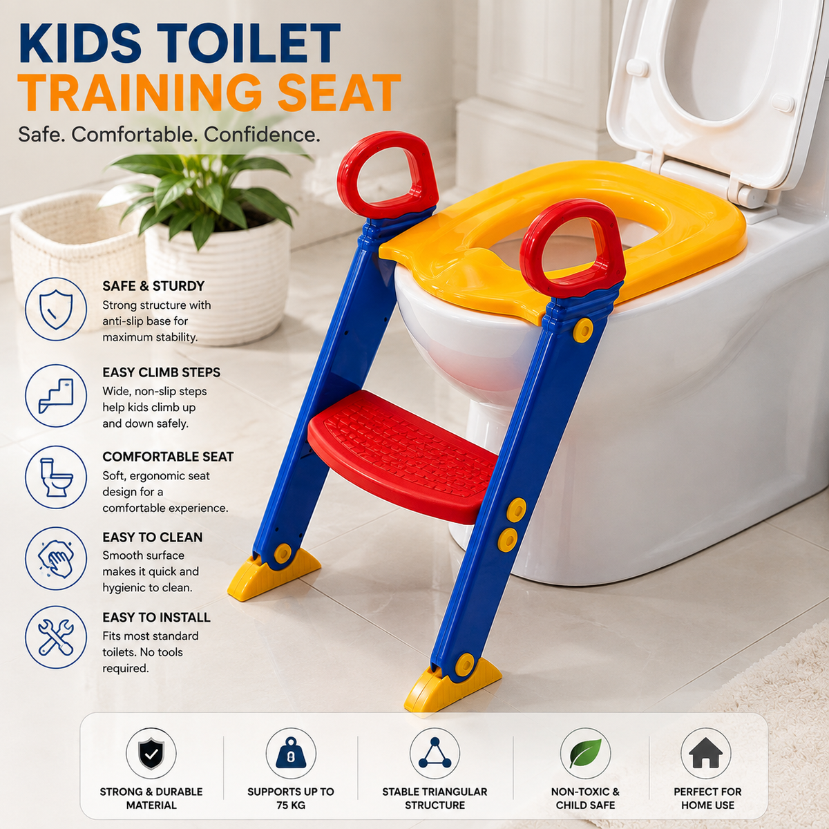 Children Toilet Ladder – Kids Potty Training Step Stool | سلم مرحاض للأطفال
