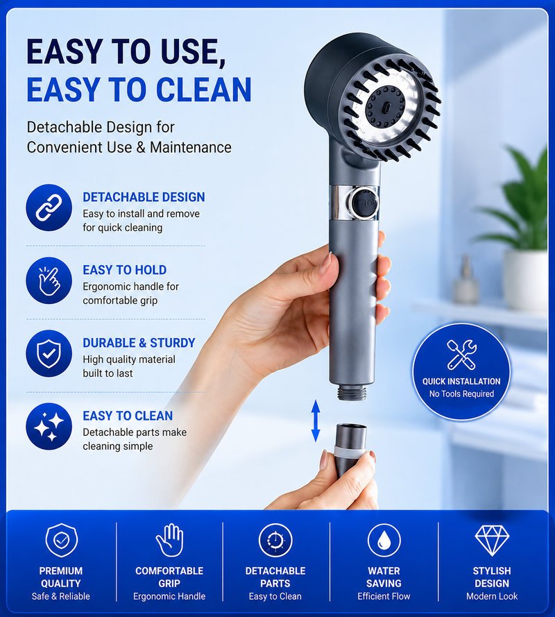 3 Modes Shower Head – High Pressure Adjustable Shower Head | رأس دش بـ 3 أوضاع