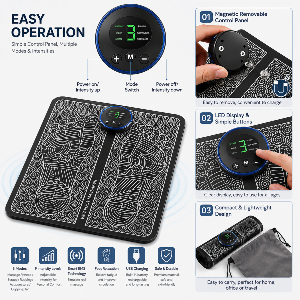 EMS Foot Massager Mat | سجادة تدليك القدمين بتقنية EMS