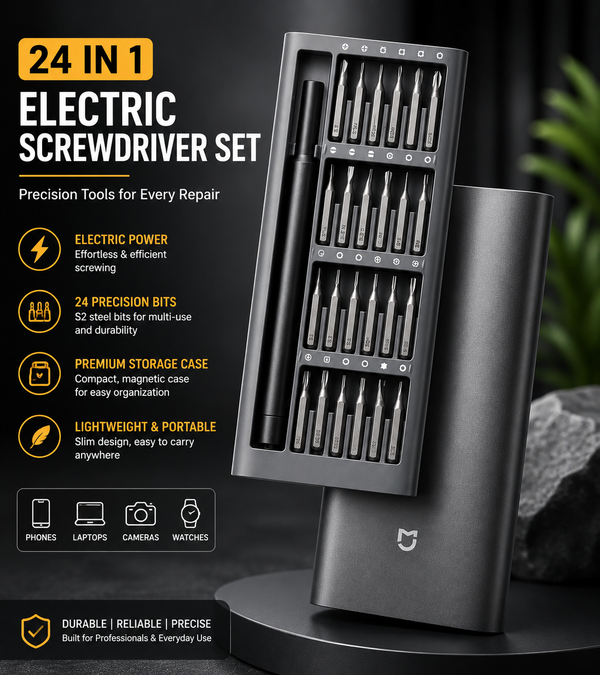 24 in 1 Electric Screwdriver Set | طقم مفك كهربائي 24 في 1