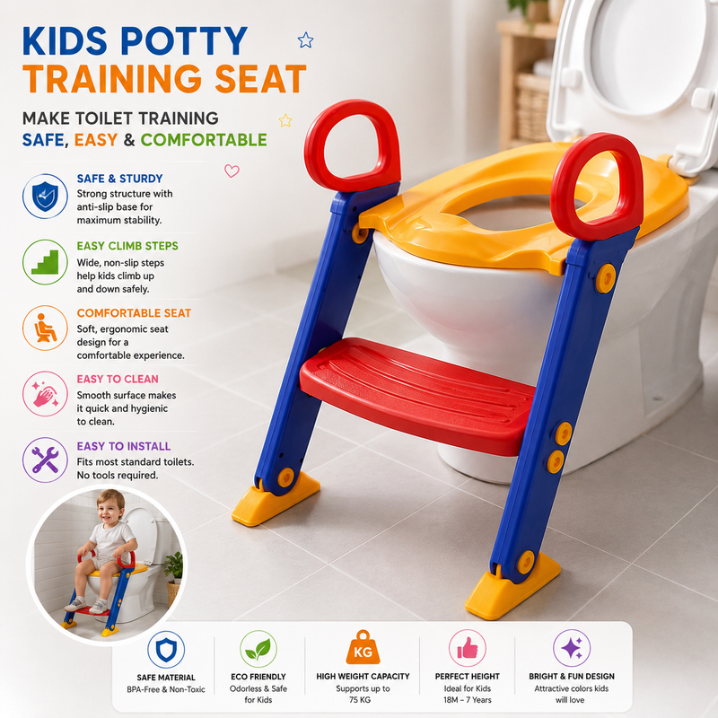 Children Toilet Ladder – Kids Potty Training Step Stool | سلم مرحاض للأطفال