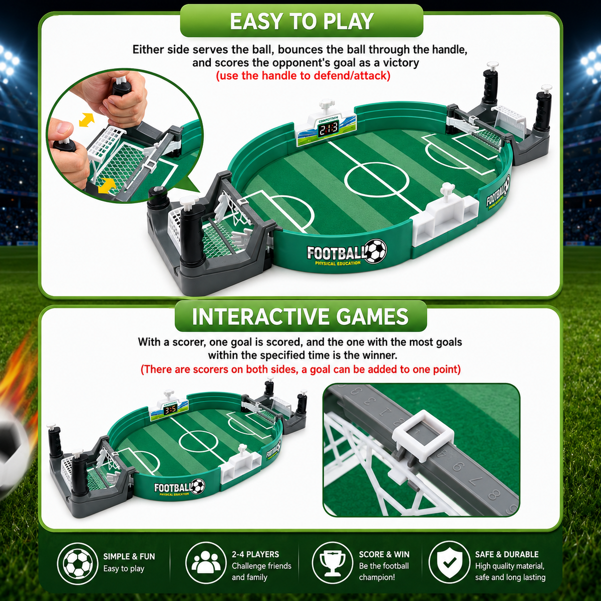 Mini Football Table Game – Foosball Tabletop Set | طاولة كرة قدم مصغرة